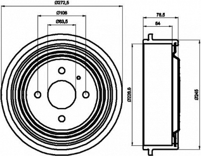 HELLA PAGID 8dt355300131 -  Тормозной барабан